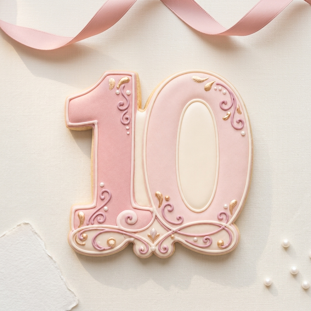 Elegant Number 10 Cookie Cutter, 3D Printed Milestone Birthday