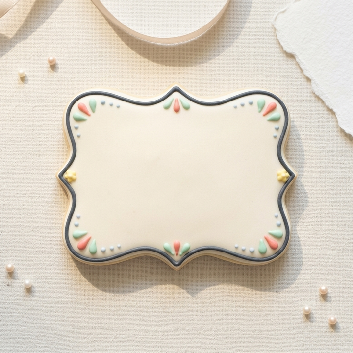 Wavy Rectangle Cookie Cutter, 3D Printed Basic Shape for Fondant