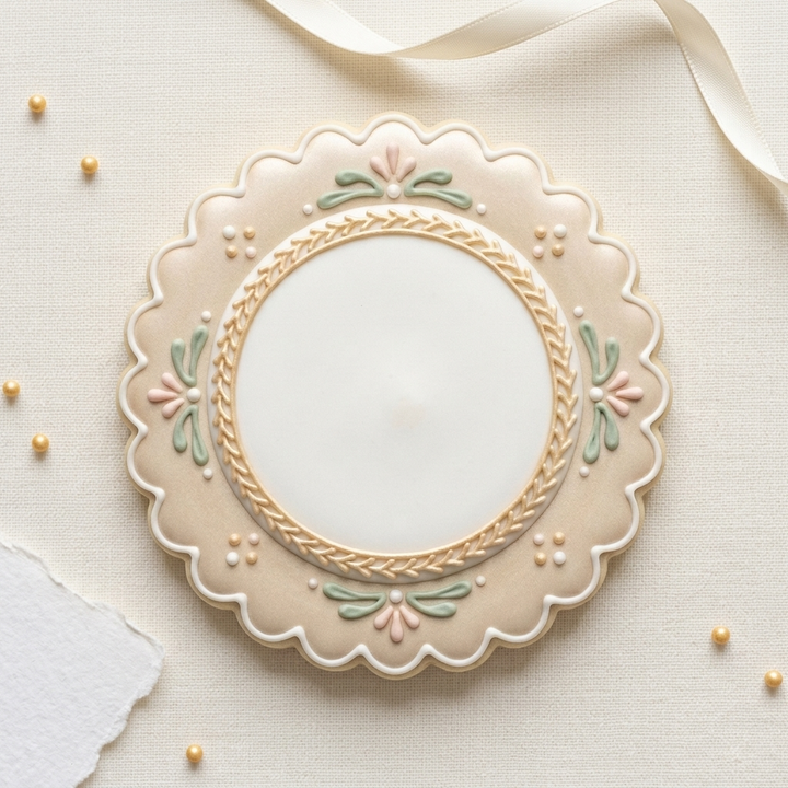Scalloped Round Plaque Cookie Cutter, 3D Printed Plaque Shape for Fondant