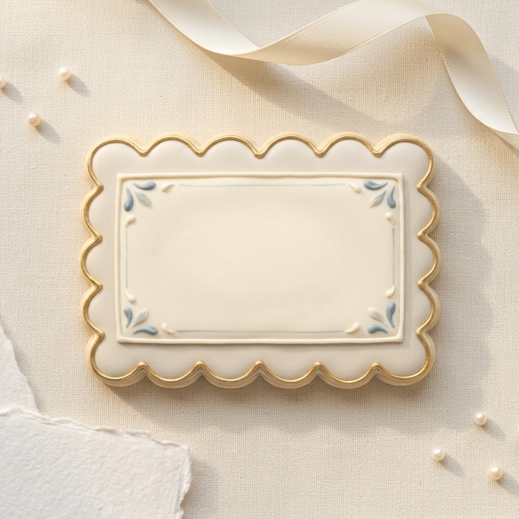 Scalloped Rectangle Cookie Cutter, 3D Printed Basic Shape for Fondant