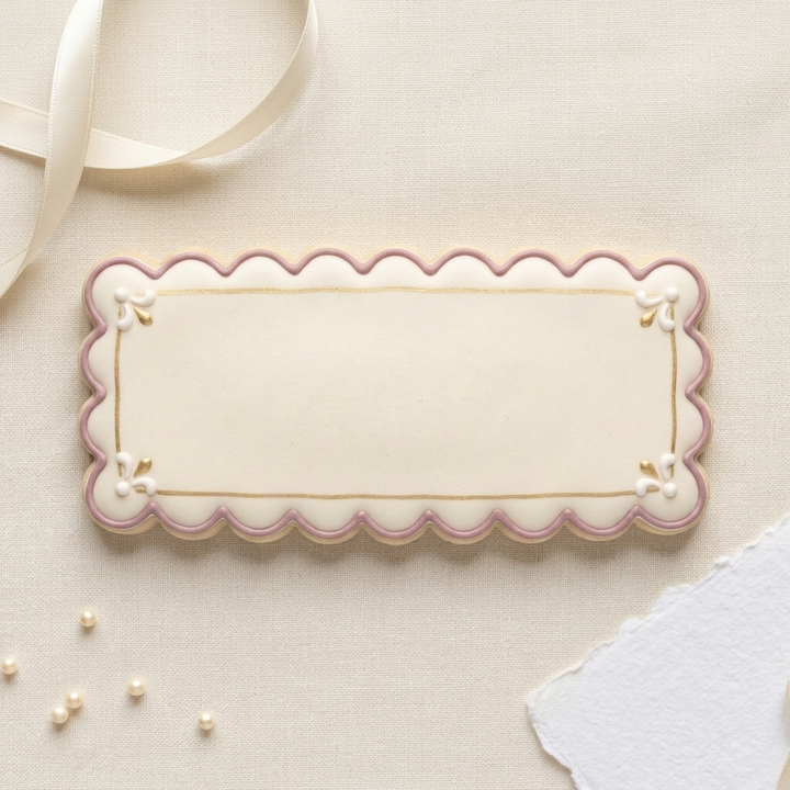 Skinny Scalloped Rectangle Cookie Cutter, 3D Printed Basic Shape for Fondant