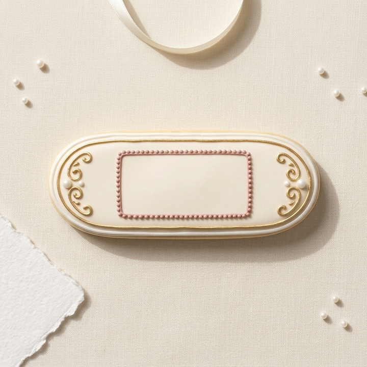 Skinny Oval Plaque Cookie Cutter, 3D Printed Plaque Shape for Fondant