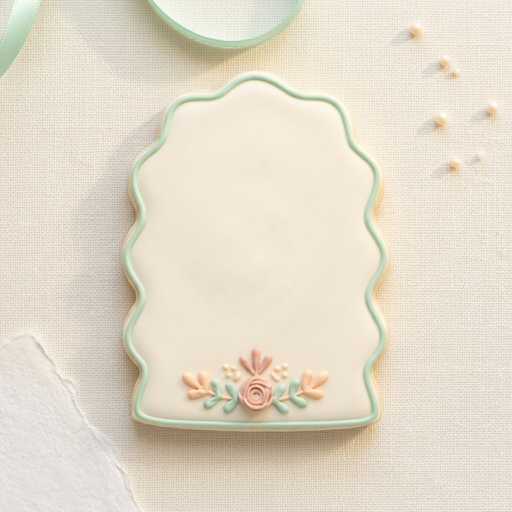 Wavy Arch Plaque Cookie Cutter, 3D Printed Plaque Shape for Fondant