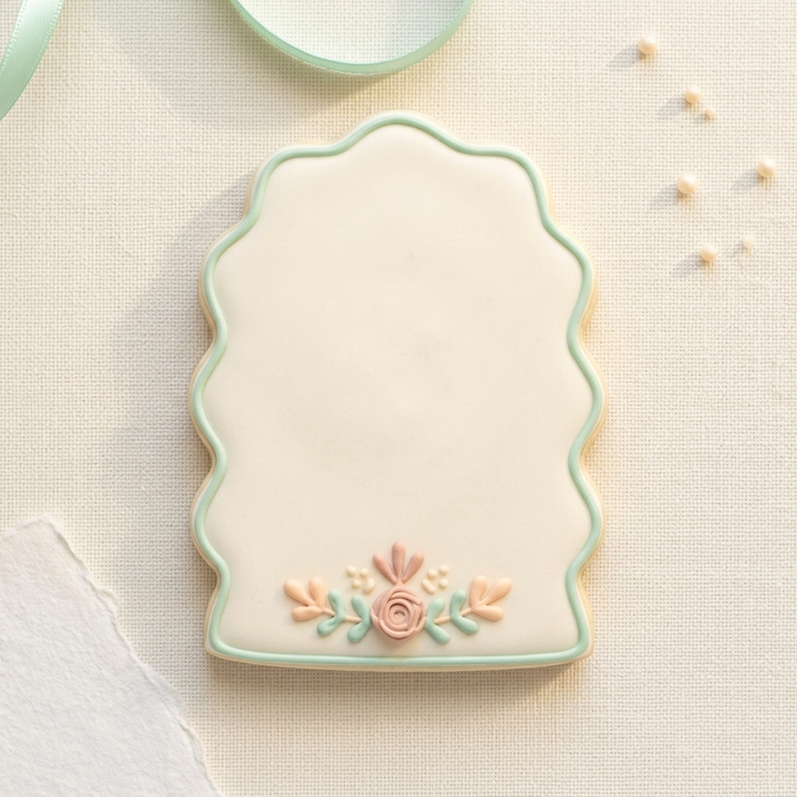 Wavy Arch Plaque Cookie Cutter, 3D Printed Plaque Shape for Fondant