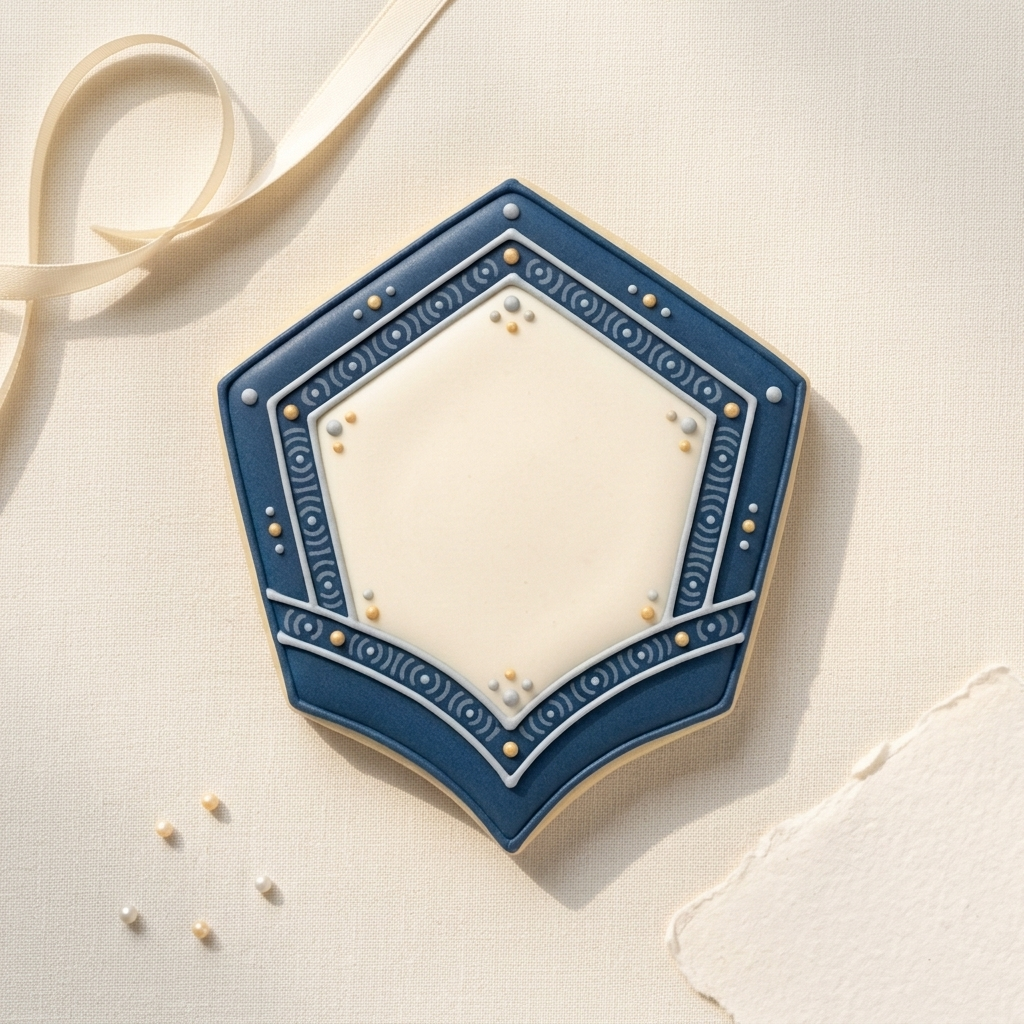 Pentagon Cookie Cutter, 3D Printed Plaque Shape for Fondant