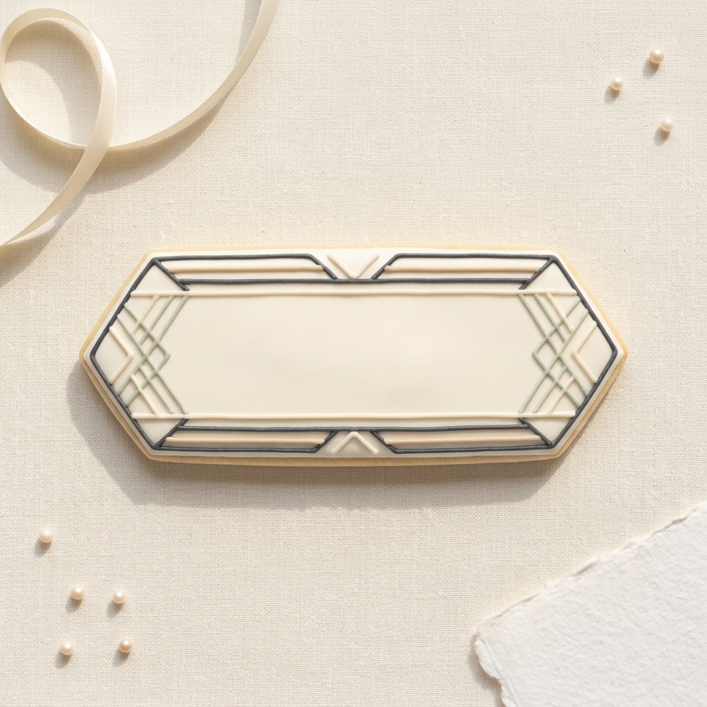 Skinny Hexagon Plaque Cookie Cutter, 3D Printed Plaque Shape for Fondant
