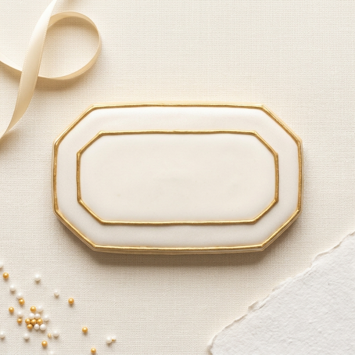 Skinny Octagon Cookie Cutter, 3D Printed Plaque Shape for Fondant