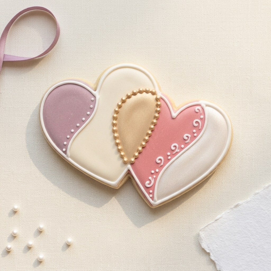 Double Heart Cookie Cutter, 3D Printed Accent Shape for Fondant