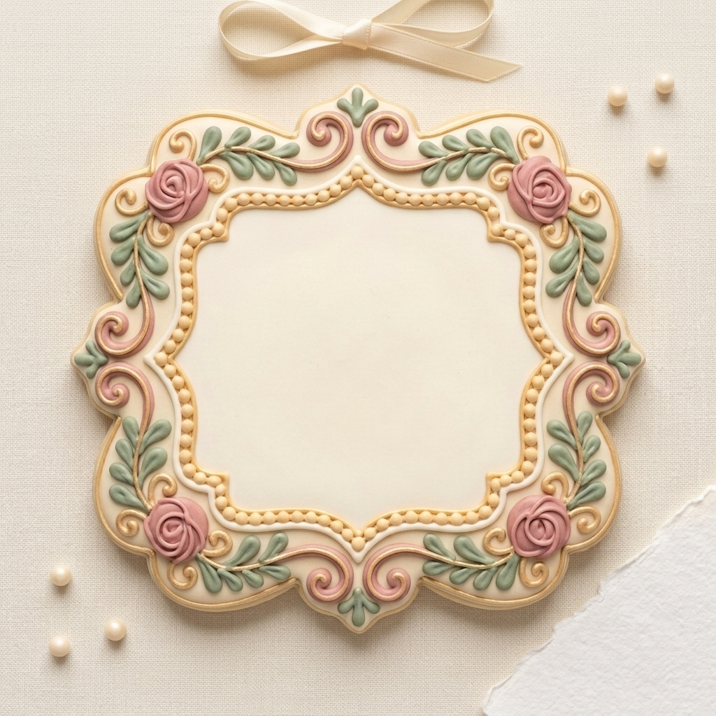 Fancy Square Plaque Cookie Cutter, 3D Printed Plaque Shape for Fondant