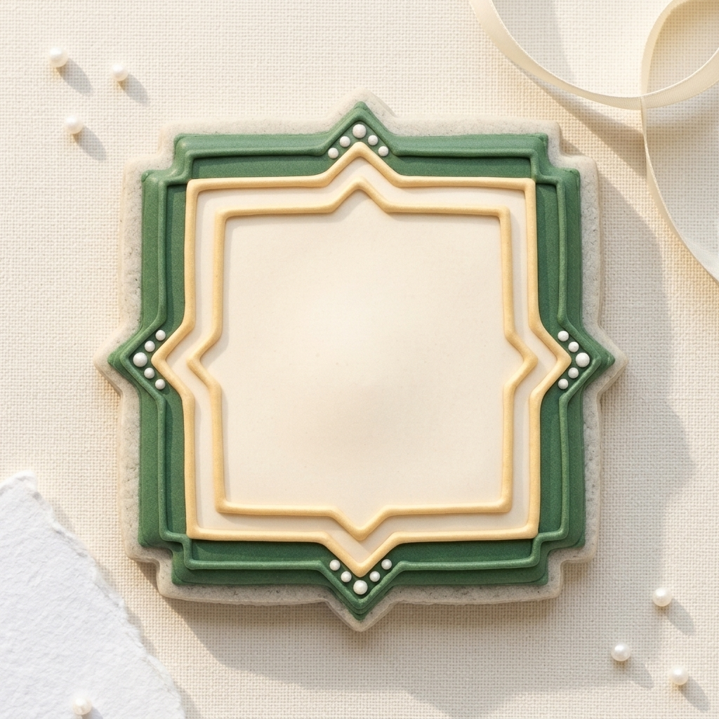 Notched Square Plaque Cookie Cutter, 3D Printed Plaque Shape for Fondant