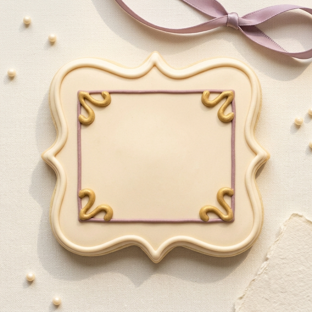 Scroll Plaque Cookie Cutter, 3D Printed Plaque Shape for Fondant
