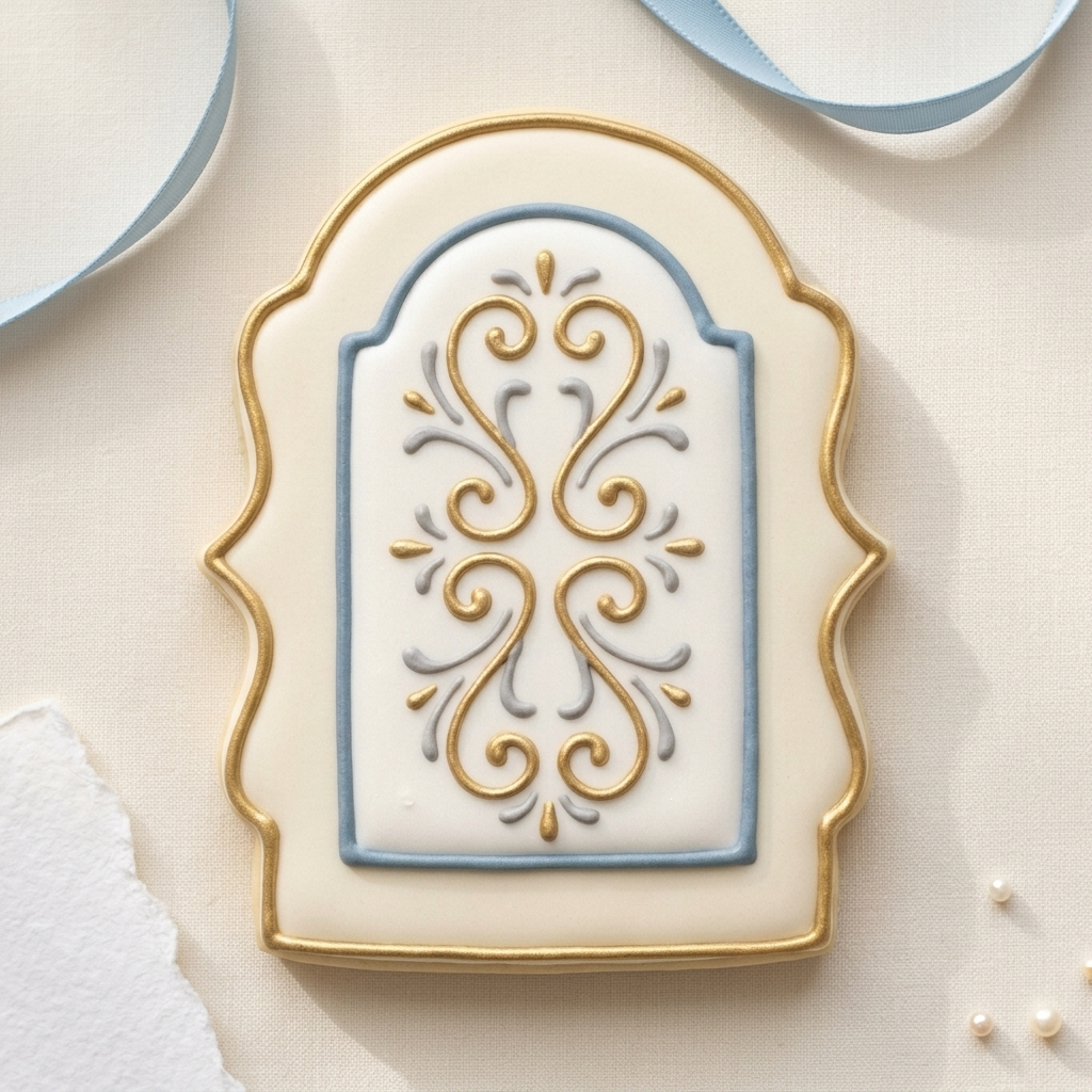 Vintage Arch Frame Cookie Cutter, 3D Printed Frame Shape for Fondant
