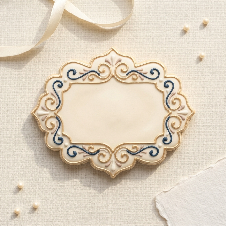 Monogram Plaque Cookie Cutter, 3D Printed Plaque Shape for Fondant