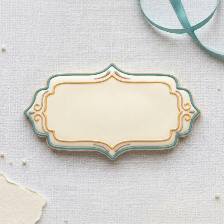 Nameplate Plaque Cookie Cutter, 3D Printed Plaque Shape for Fondant