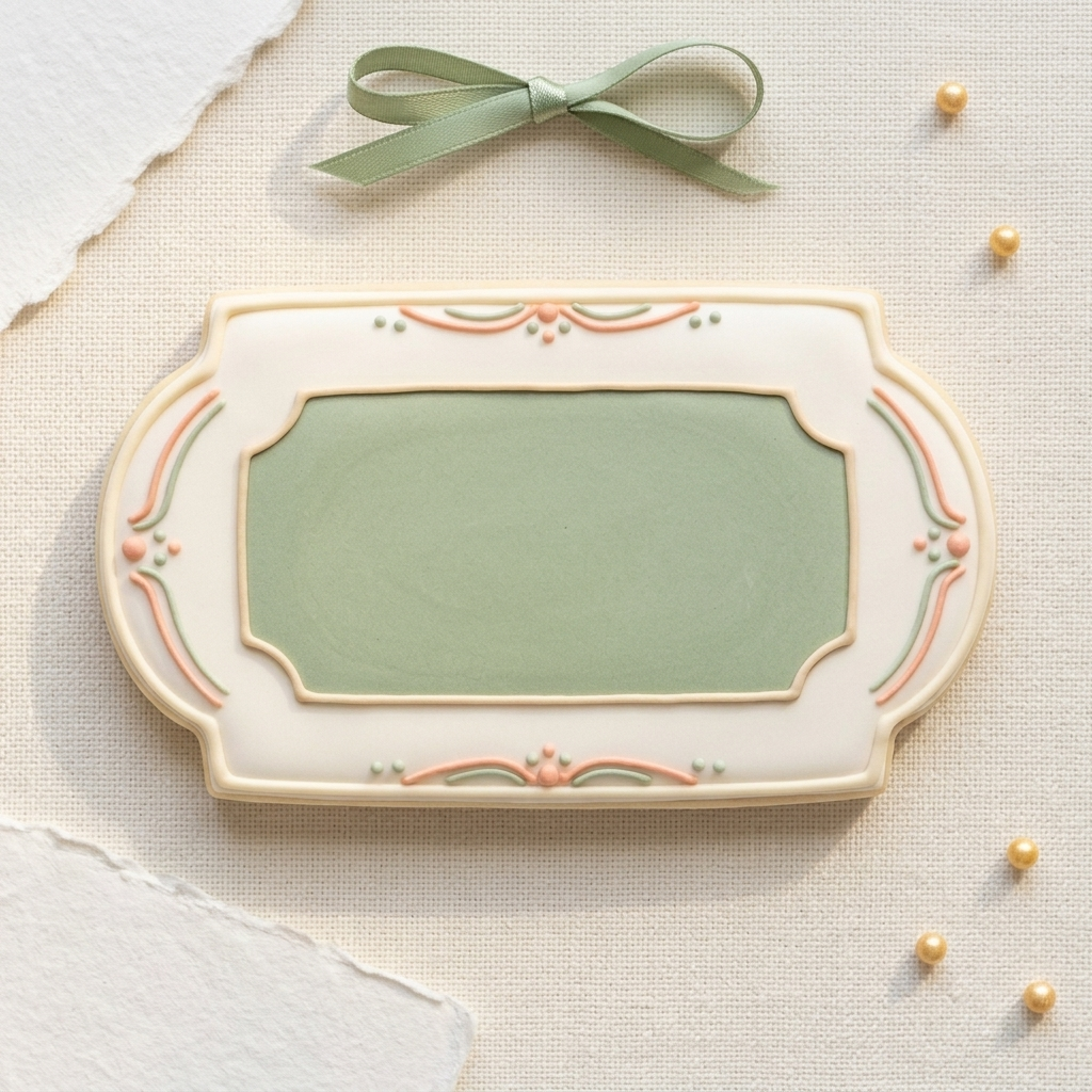 Label Plaque Cookie Cutter, 3D Printed Plaque Shape for Fondant