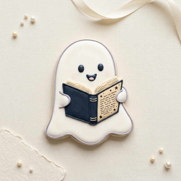 Reading Ghost Cookie Cutter, 3D Printed Book Lover