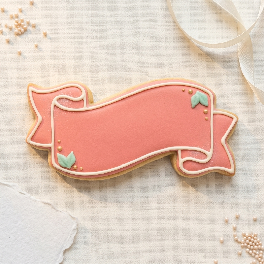 Wavy Banner Cookie Cutter, 3D Printed Basic Shape for Fondant