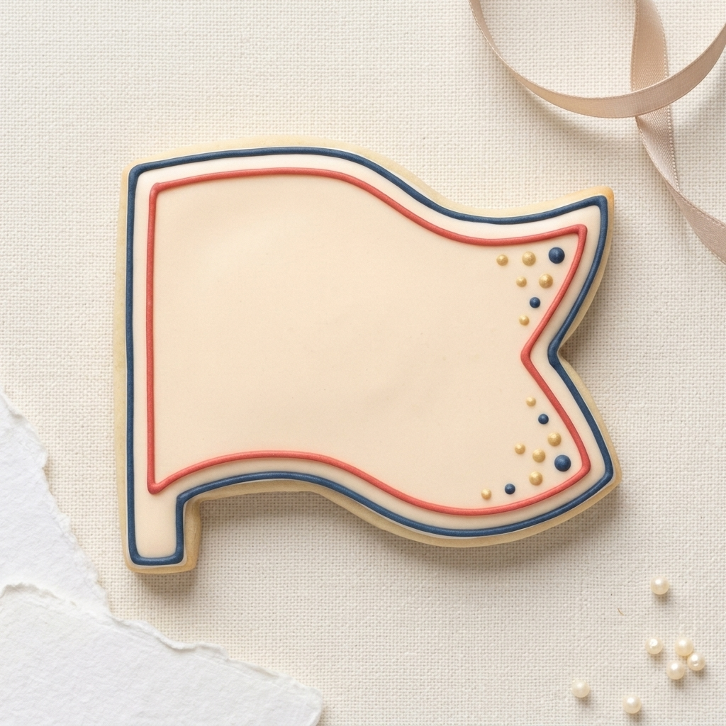 Flag Plaque Cookie Cutter, 3D Printed Plaque Shape for Fondant
