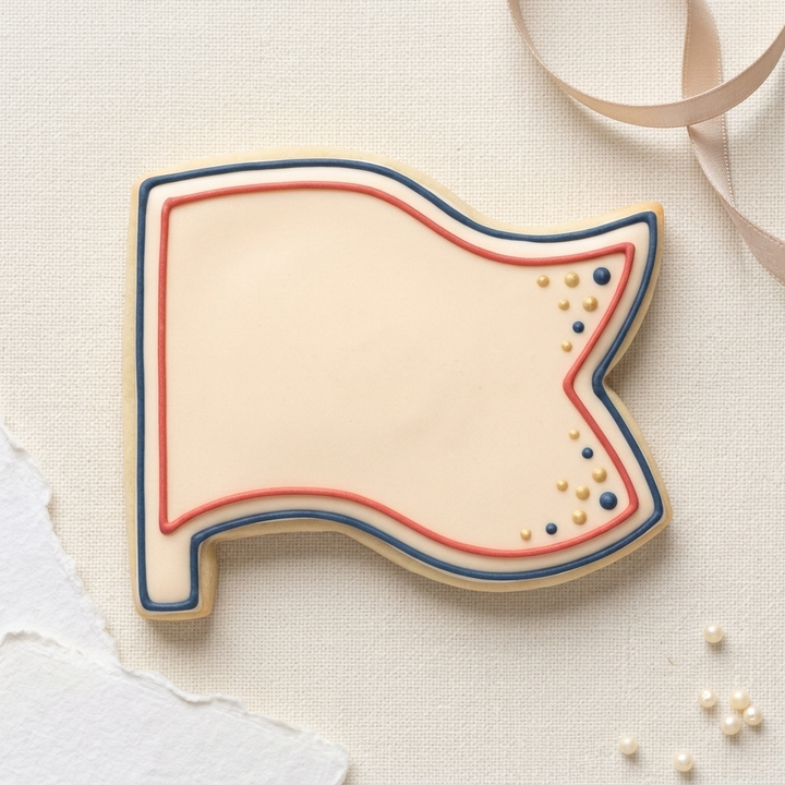 Flag Plaque Cookie Cutter, 3D Printed Plaque Shape for Fondant