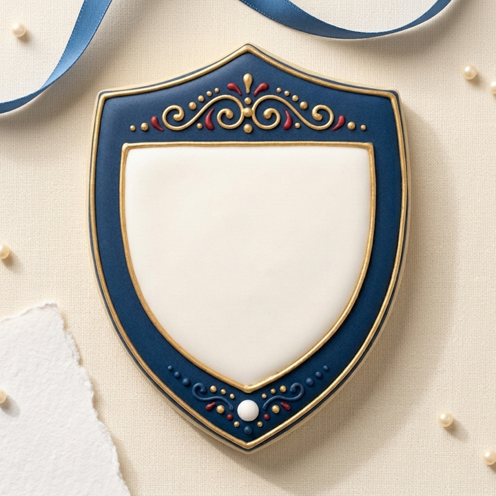Shield Plaque Cookie Cutter, 3D Printed Plaque Shape for Fondant