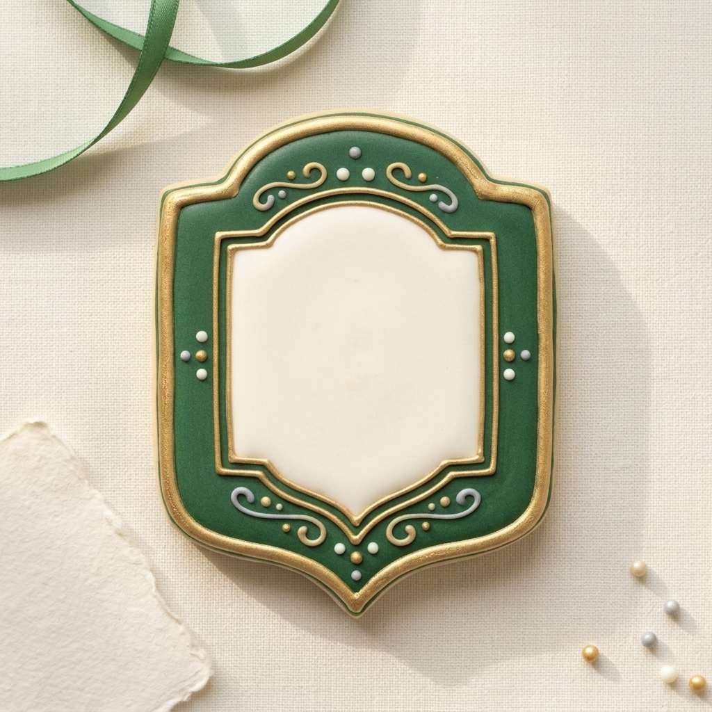 Crest Plaque Cookie Cutter, 3D Printed Plaque Shape for Fondant
