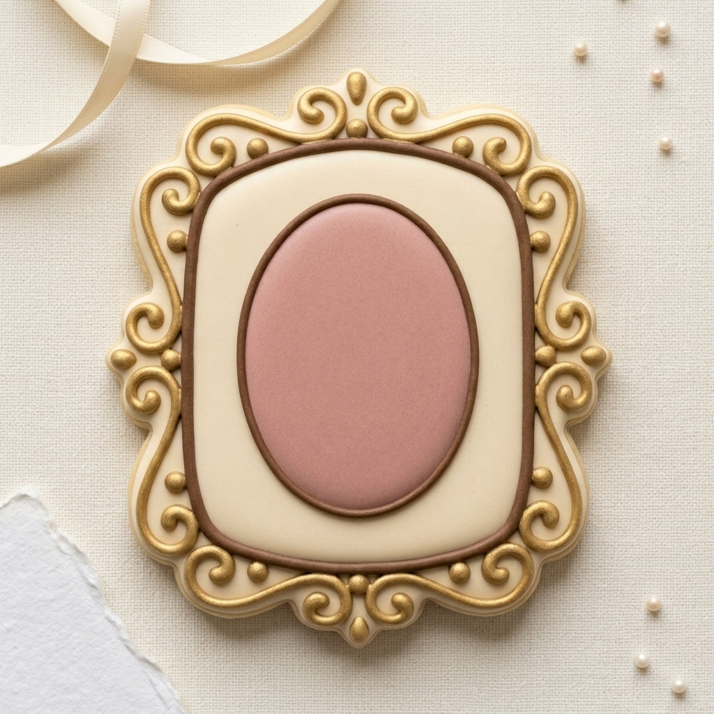 Oval Frame Cookie Cutter, 3D Printed Frame Shape for Fondant