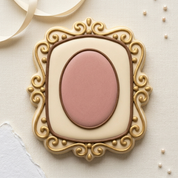 Oval Frame Cookie Cutter, 3D Printed Frame Shape for Fondant