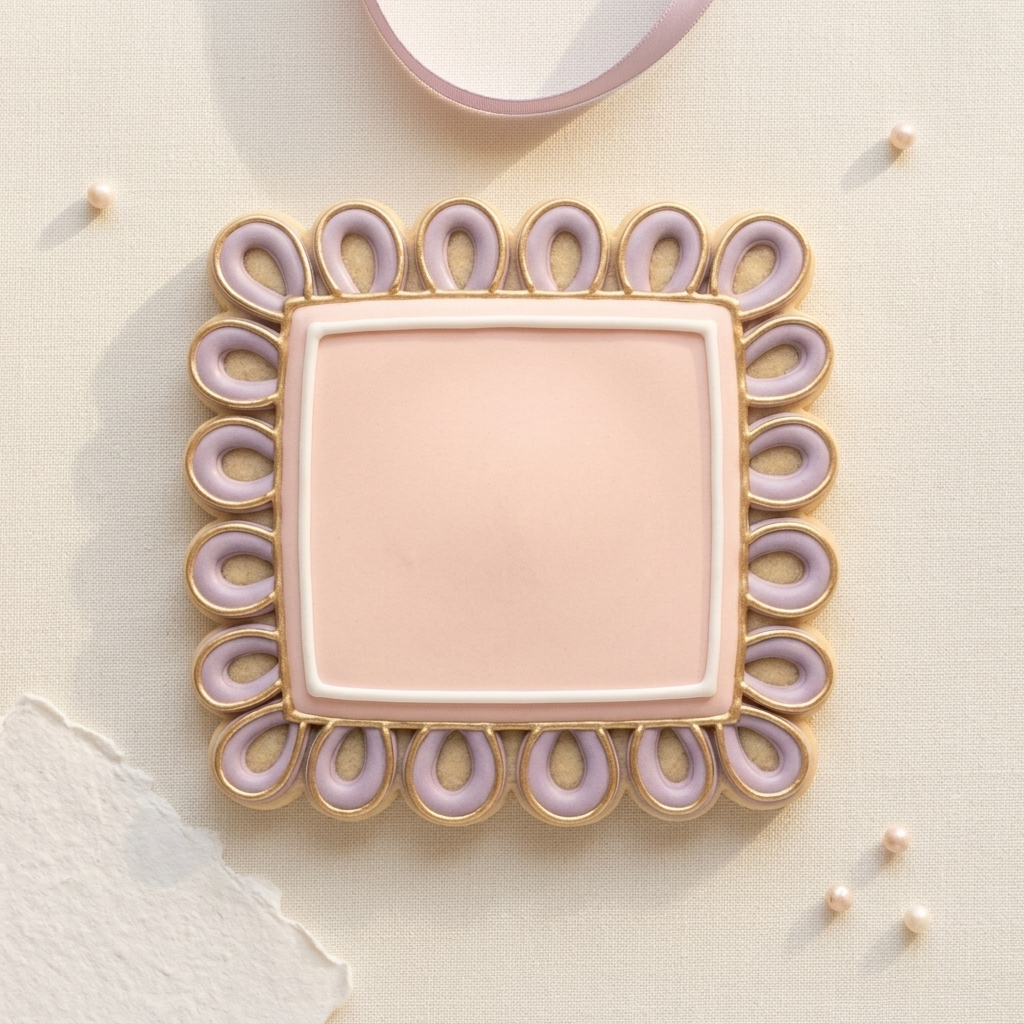Lace Edge Plaque Cookie Cutter, 3D Printed Plaque Shape for Fondant