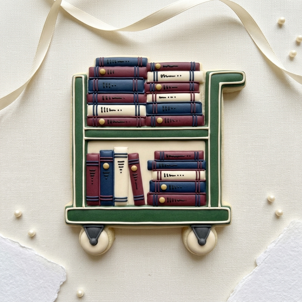 Library Book Cart Cookie Cutter, 3D Printed Book Lover