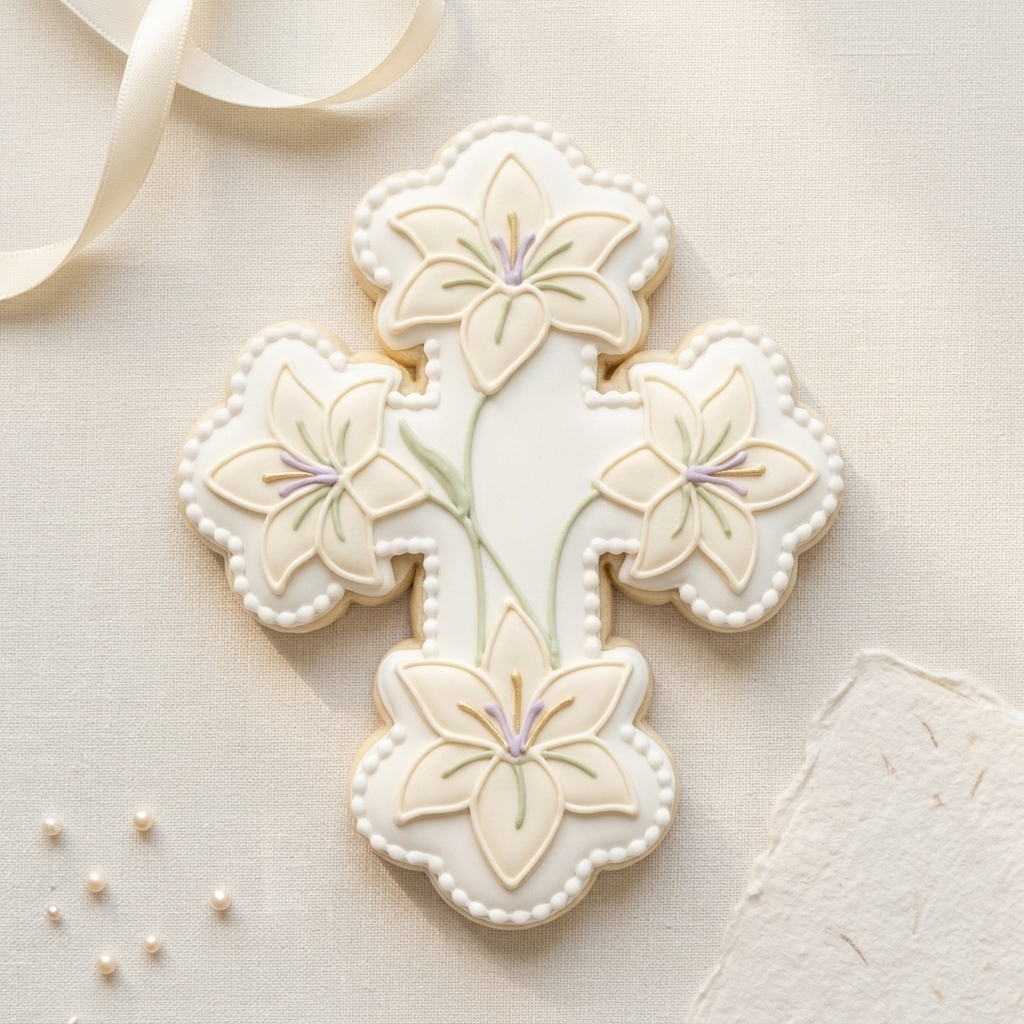 Easter Lily Cross Plaque Cookie Cutter, 3D Printed Easter Cutter