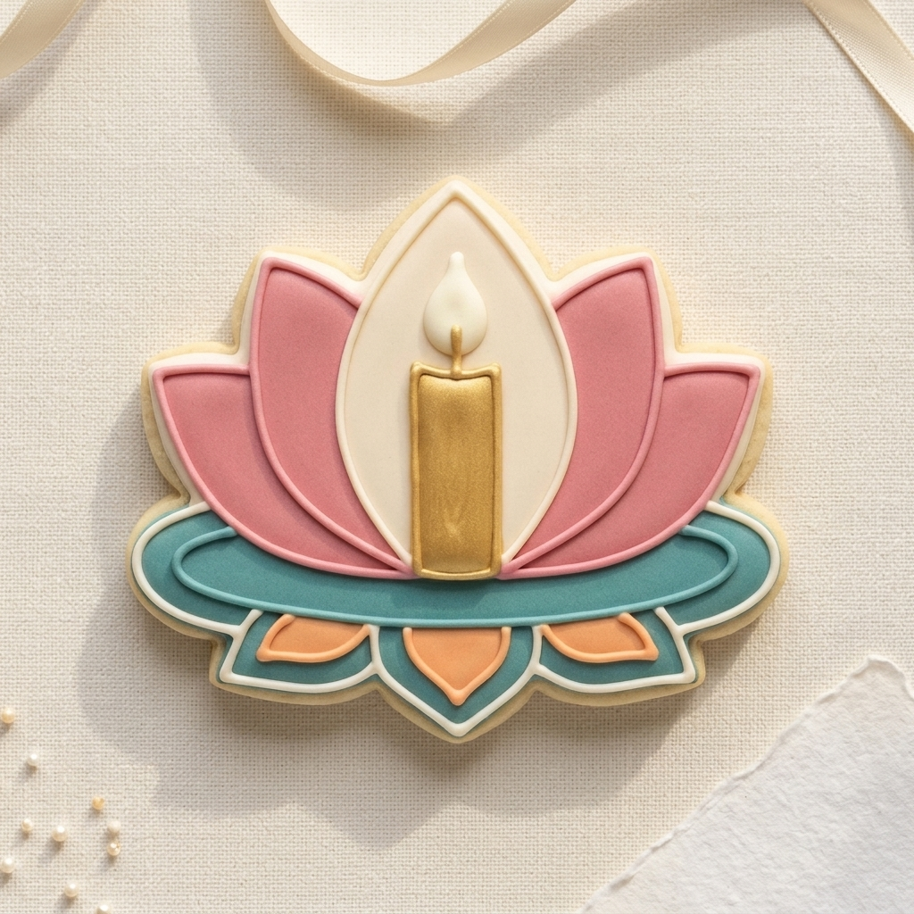 Lotus Candle Tray Cookie Cutter, 3D Printed South Asian Festival Cutter