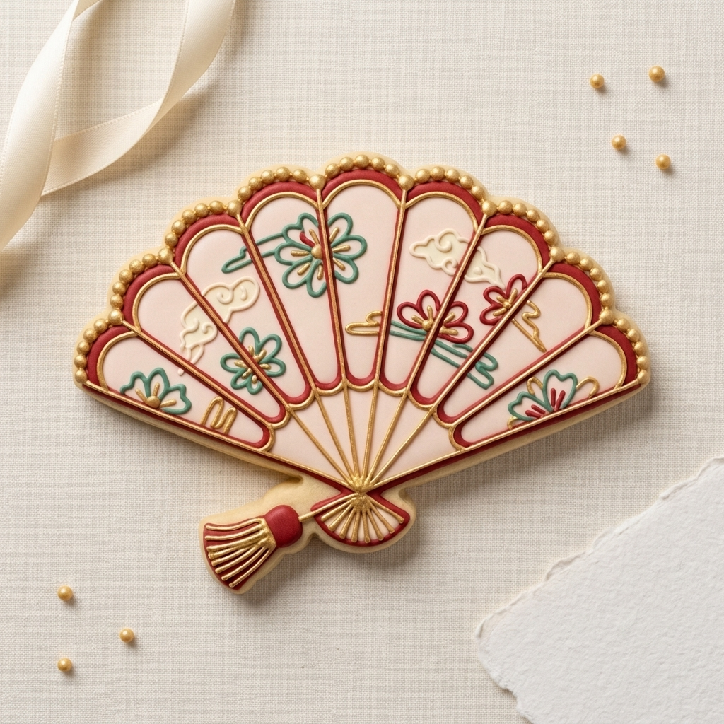 Paper Folding Fan Cookie Cutter, 3D Printed Lunar New Year Cutter