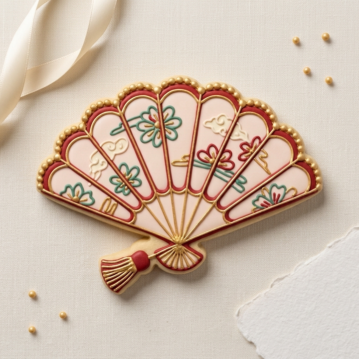 Paper Folding Fan Cookie Cutter, 3D Printed Lunar New Year Cutter
