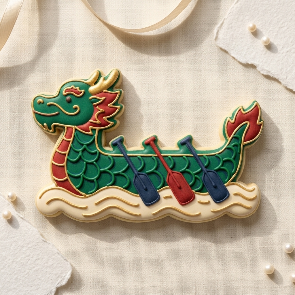 Dragon Boat Cookie Cutter, 3D Printed Lunar New Year Cutter