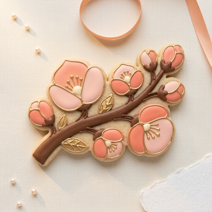 Peach Blossom Branch Cookie Cutter, 3D Printed Lunar New Year Cutter