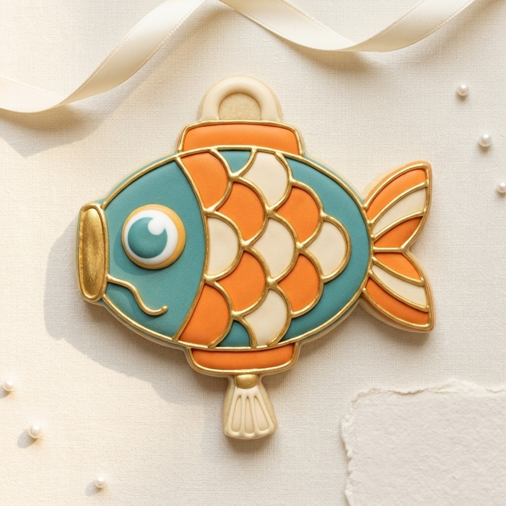 Koi Fish Lantern Cookie Cutter, 3D Printed Lunar New Year Cutter