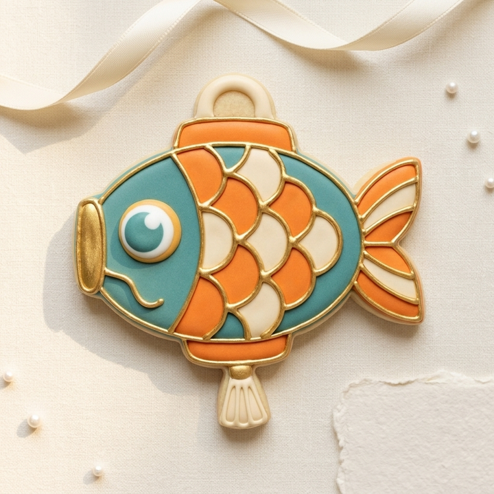 Koi Fish Lantern Cookie Cutter, 3D Printed Lunar New Year Cutter