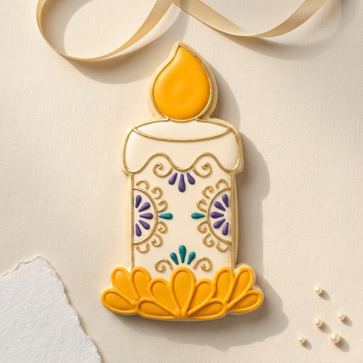 Ofrenda Candle Cookie Cutter, 3D Printed Dia de Muertos Cutter