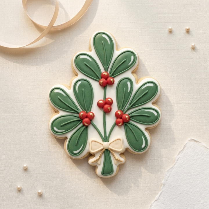 Mistletoe Sprig Cookie Cutter, 3D Printed South Asian Festival Cutter