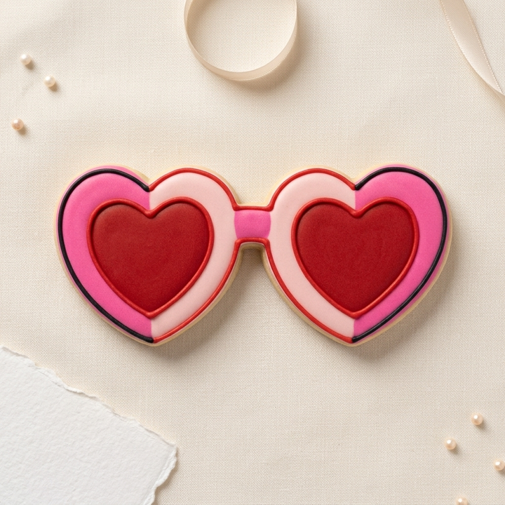 Heart Sunglasses Cookie Cutter, 3D Printed Valentine Cutter