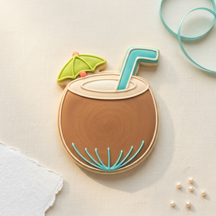 Coconut Drink Cookie Cutter, 3D Printed Birthday Party Cutter