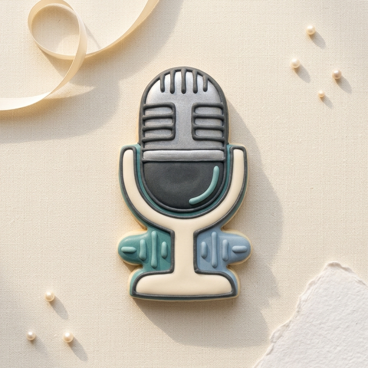 Podcast Microphone Cookie Cutter, 3D Printed Work Theme Cutter