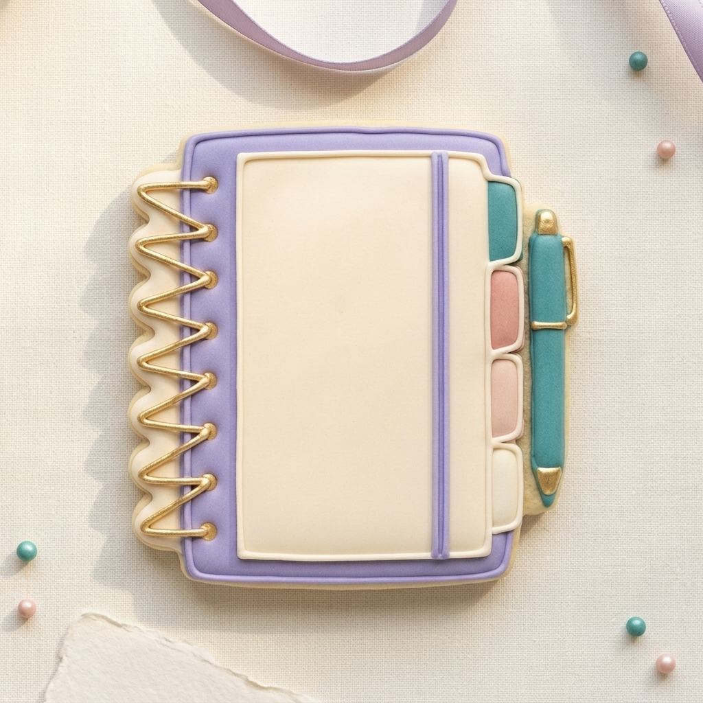 Planner Notebook Cookie Cutter, 3D Printed Food Theme Cutter