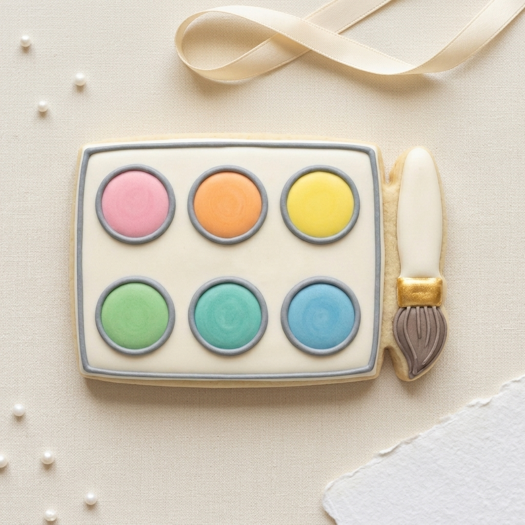 Watercolor Paint Pan Cookie Cutter, 3D Printed Food Theme Cutter