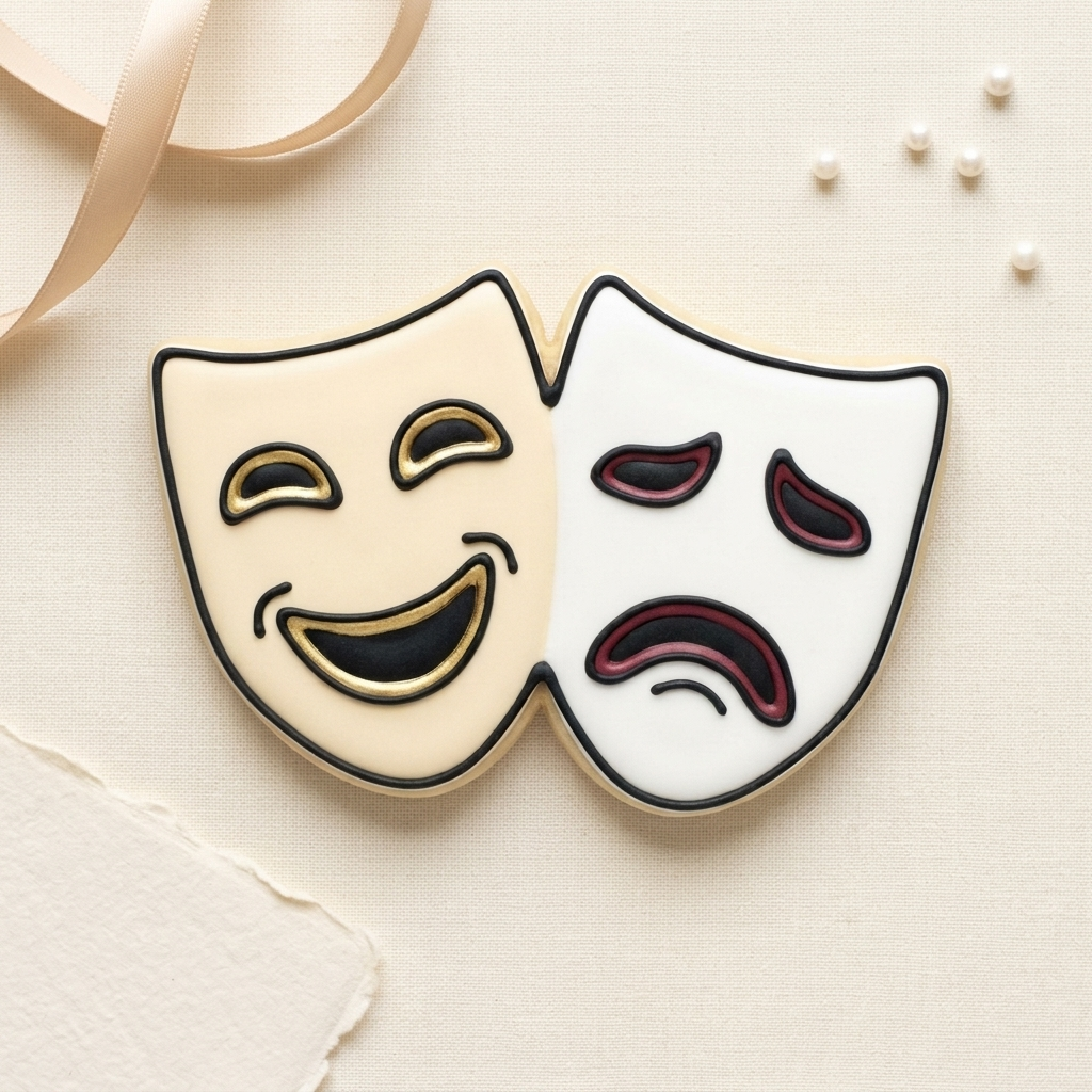 Theater Mask Pair Cookie Cutter, 3D Printed School and Teacher Cutter