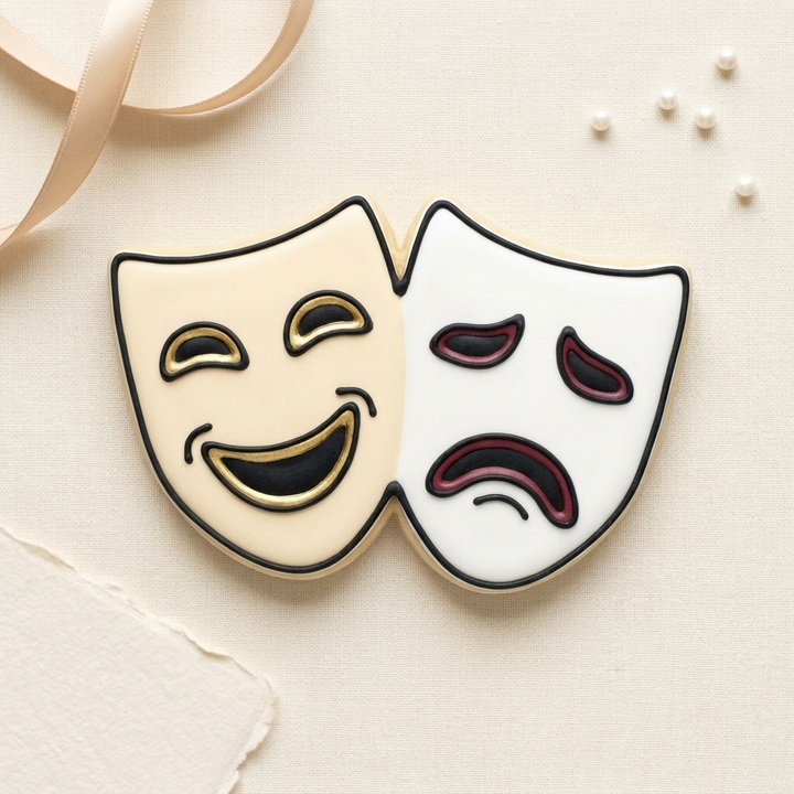 Theater Mask Pair Cookie Cutter, 3D Printed School and Teacher Cutter