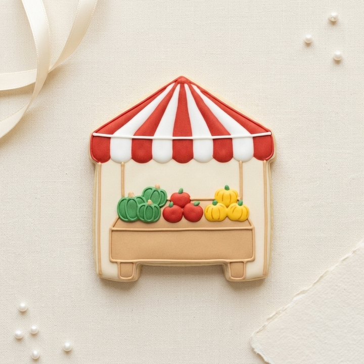 Farmers Market Tent Cookie Cutter, 3D Printed Food Theme Cutter
