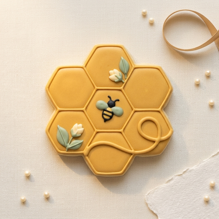 Honeycomb Hex Cluster Cookie Cutter, 3D Printed Baby Shower Cutter