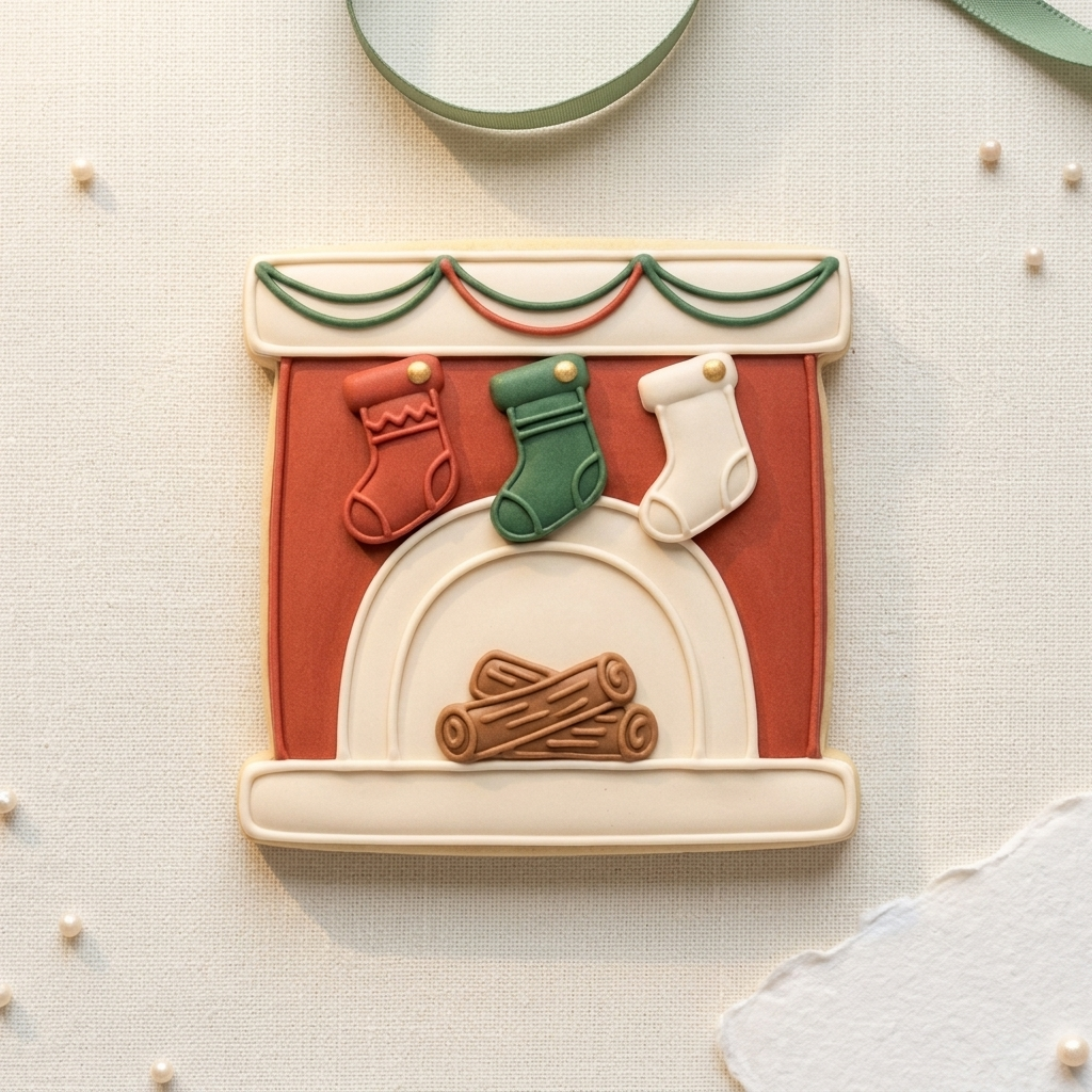 Cozy Fireplace Mantel Cookie Cutter, 3D Printed South Asian Festival Cutter