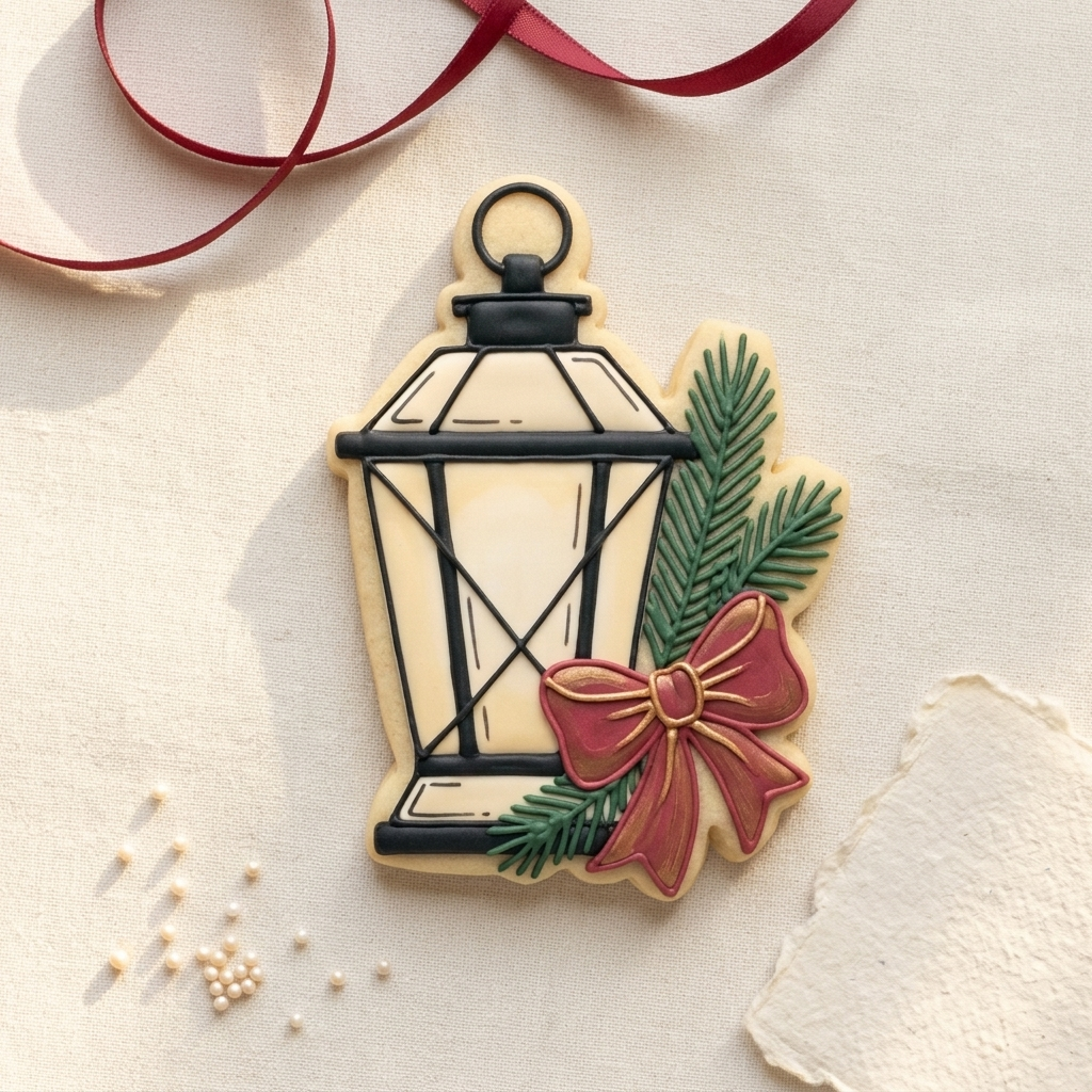 Holiday Lantern Pine Branch Cookie Cutter, 3D Printed South Asian Festival Cutter